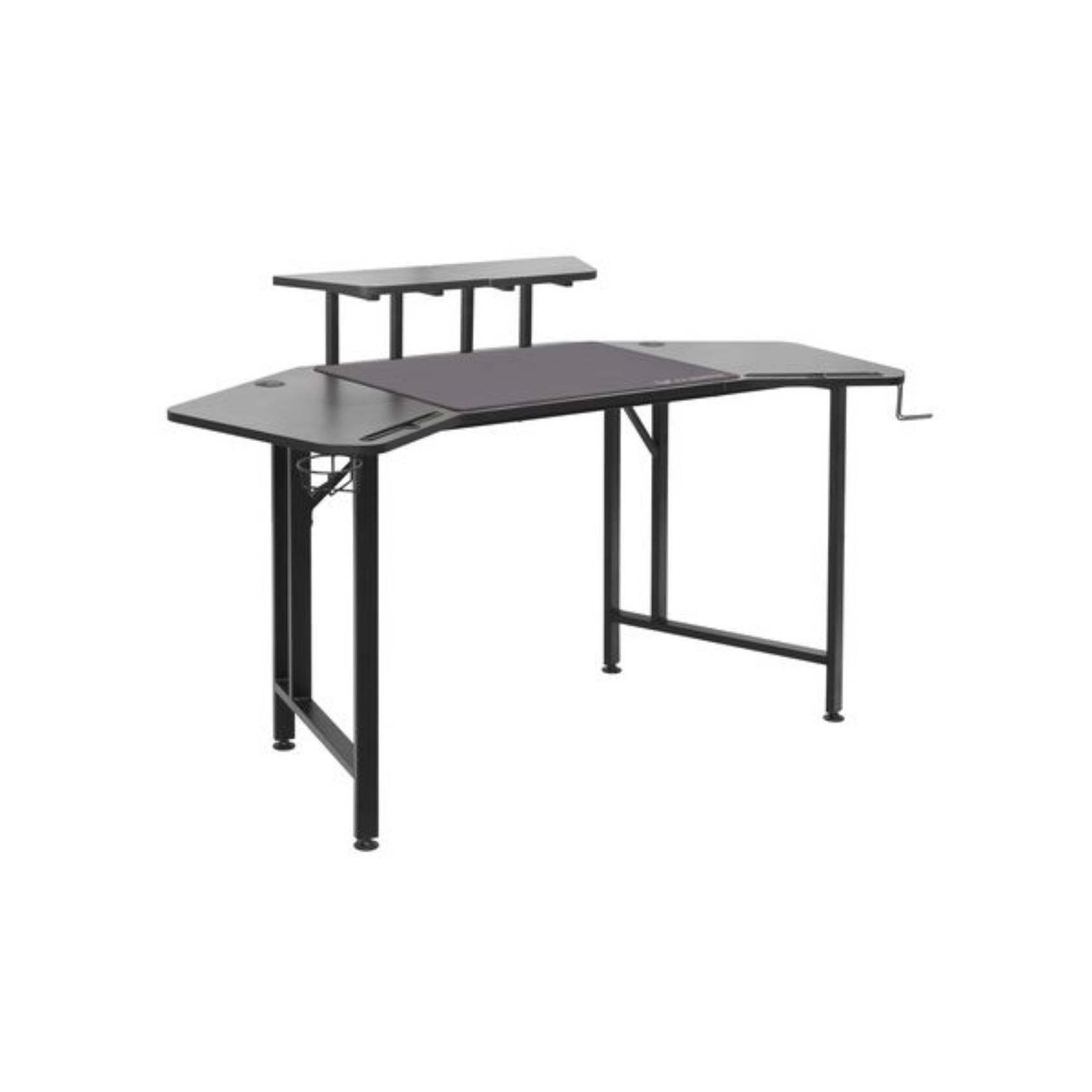 Saturn Gaming Desk with Gaming Desk Mat & Adjustable Monitor Stand