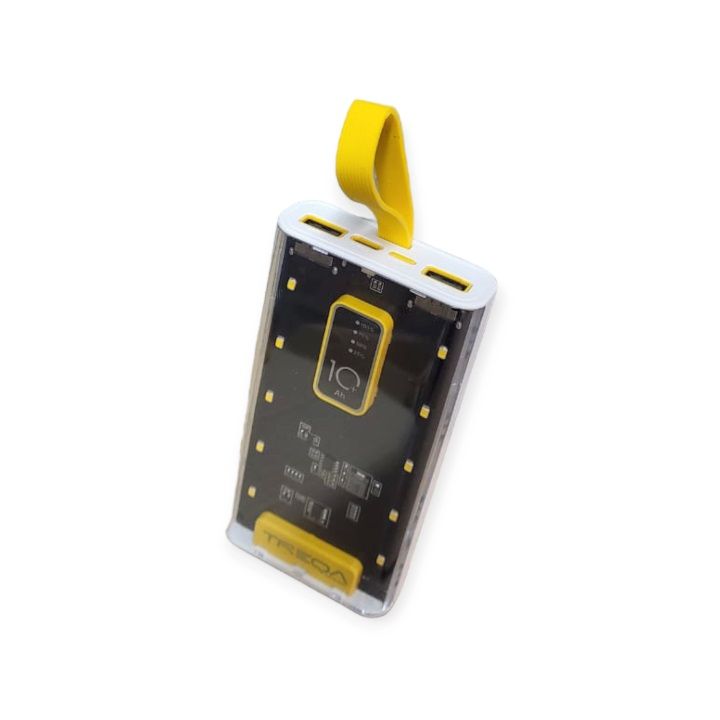 Treqa TR‑959 Power Bank 10 000 mAh – Transparent with LED Light
