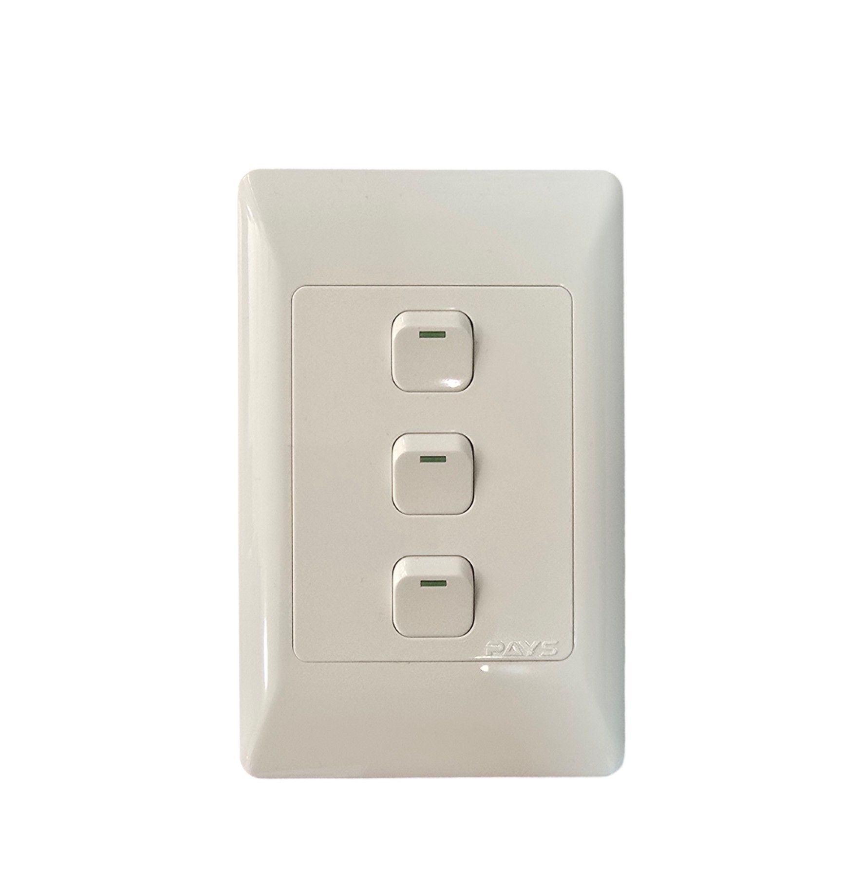 PAYS 3 Lever Wall Light Switch 4x2 16A 250V - White