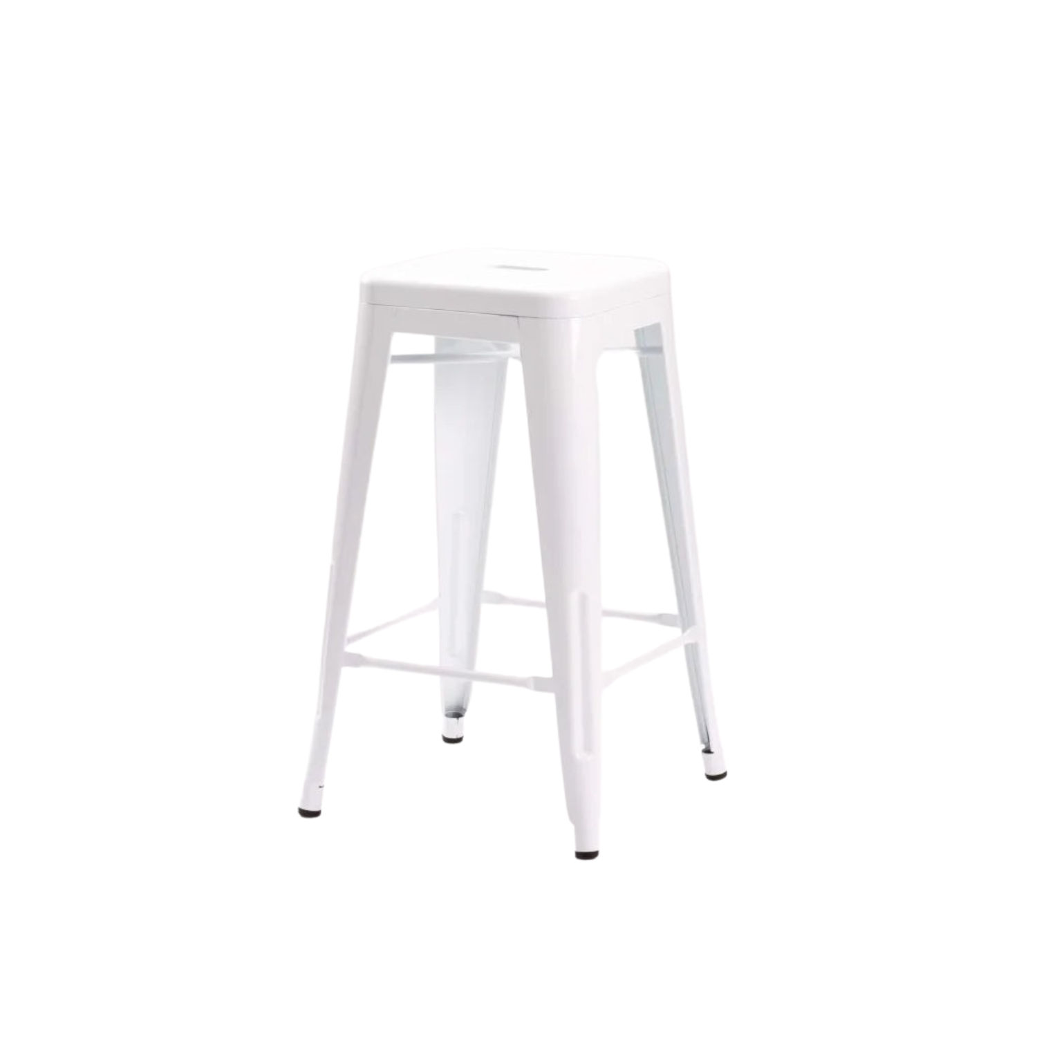 Modern Metal Kitchen Stool - White