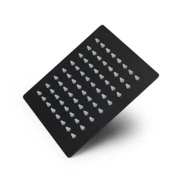 Woodly Shower Rose, Square, Black, 150mm