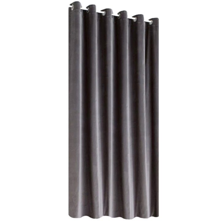 Matoc Readymade Curtain -Velvet -Grey -Eyelet -Lined -285cm W x 221cm H