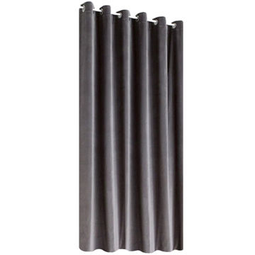Matoc Readymade Curtain -Velvet -Grey -Eyelet -Lined -285cm W x 221cm H