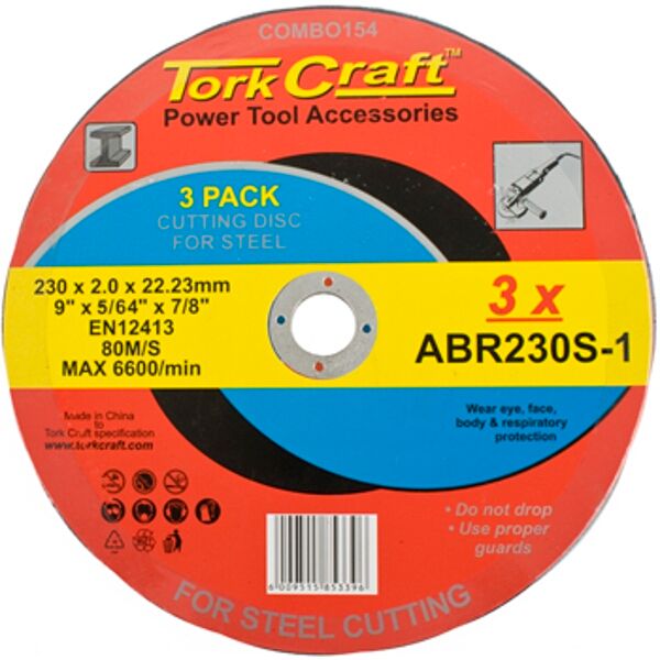 Cutting Disc (3 Pk) Steel 230X2.0X22.23Mm (Abr230S-1)
