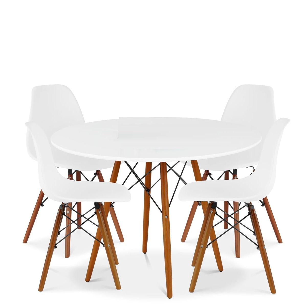 Dining Suites / Sets - Round Dining Table with Four Chairs - White