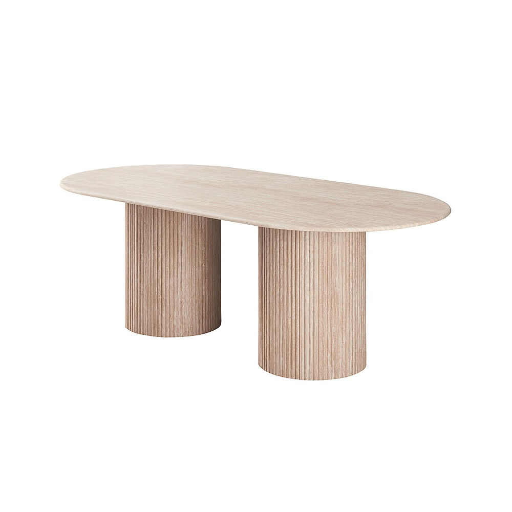 Linden travertine dining table