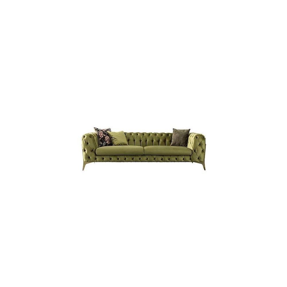 Modern Sofa Olive Green 3 seater Chesterfield Couch