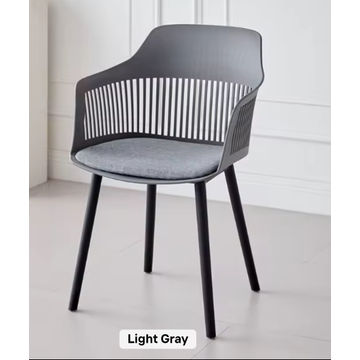 Modern Nordic PP Dining Chair with Backrest- LIGHT GRAY