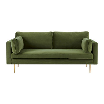 Paige Velvet 3 Seater Sofa-Olive Green