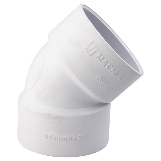 PVC plain bend 50mm x 45 degree above ground