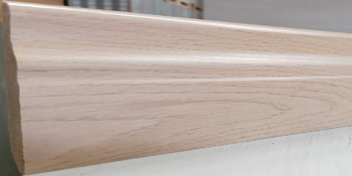 Skirting Parmesan Oak MDF Gloss Finnish 80mm x 14mm x 2400mm