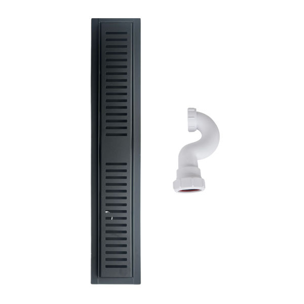 SHOWER CHANNEL + TRAP - 500MM - MATT BLACK