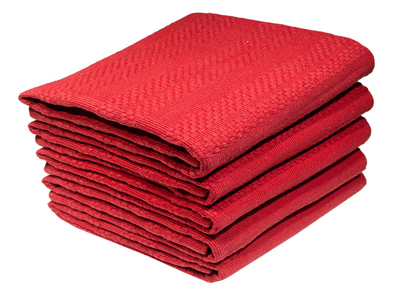 Bunty's Kitchen Towel - Design 2035 - 050x070cms - (05 Pc Pack) - Plain - High Risk Red