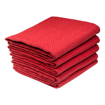 Bunty's Kitchen Towel - Design 2035 - 050x070cms - (05 Pc Pack) - Plain - High Risk Red