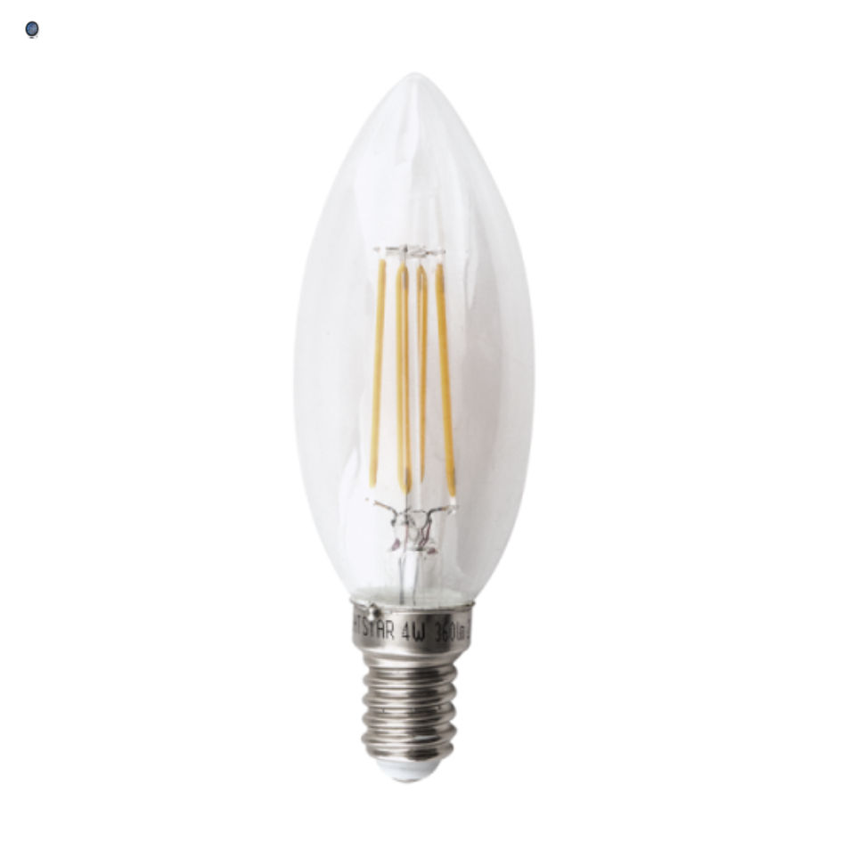 4W Warm White LED Filament Candle Bulb
