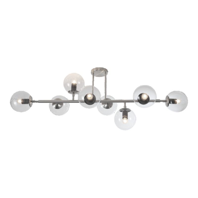 Satin Chrome Ceiling Fitting with Clear Glass