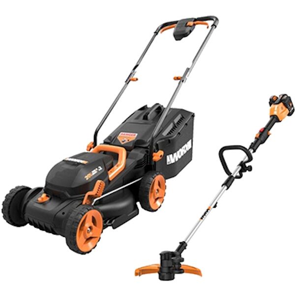 Promo 34Cm Mower & Trimmer 2 X 20V 2.0Ah Dual Charger Wg779E/ Wg157E