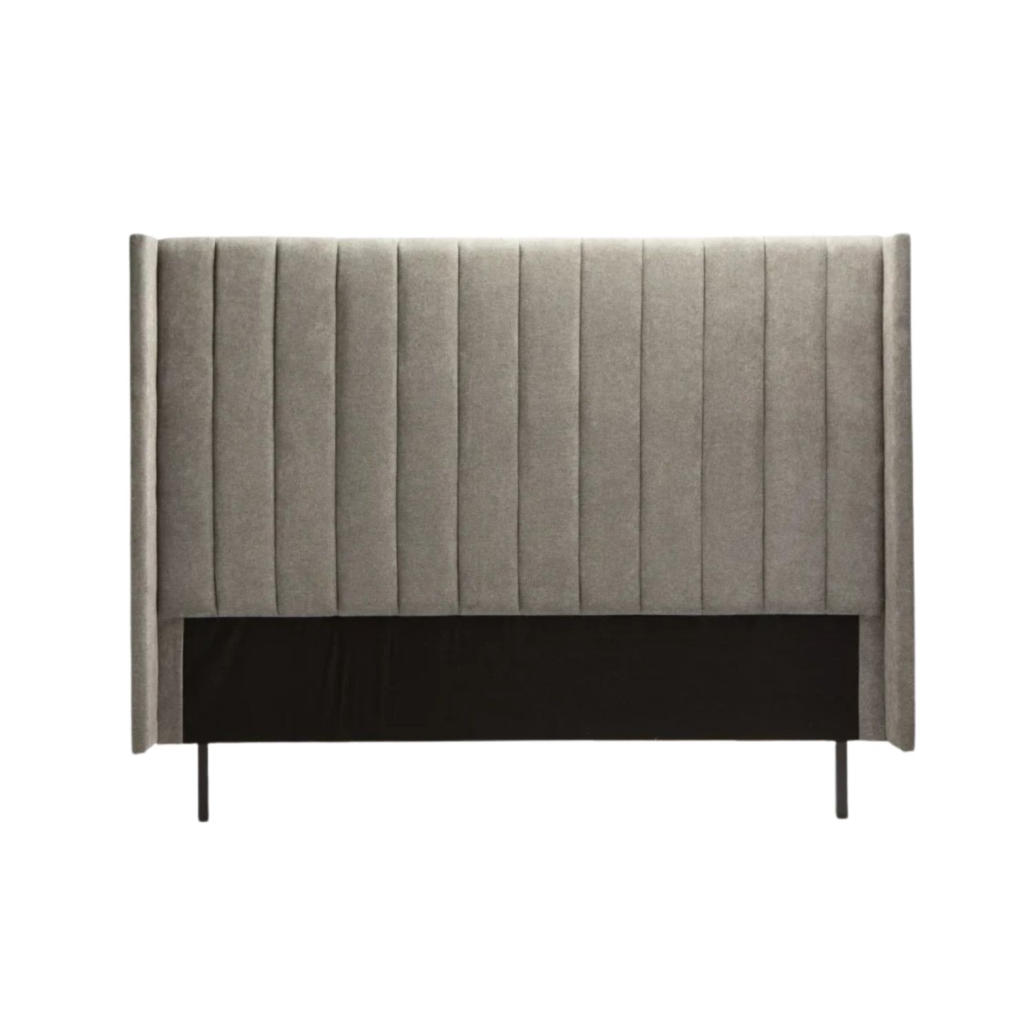 Light Grey Luxe Vertical Channel Fabric Headboard - King