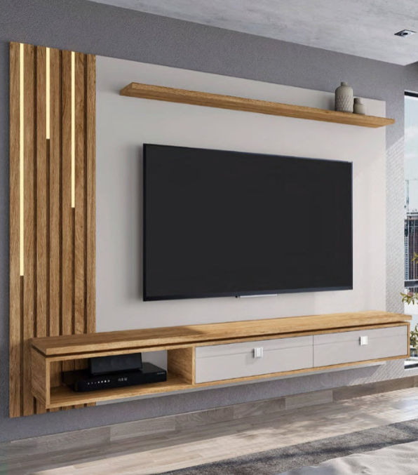 Painel Hanover Plasma Stand -Off White/Cinnamon