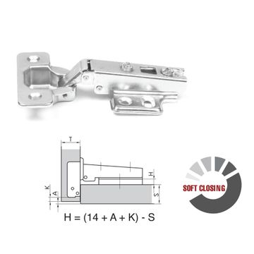 ROCO 110 Degree Soft Closing 4 Hole Base Plated Cupboard Hinge