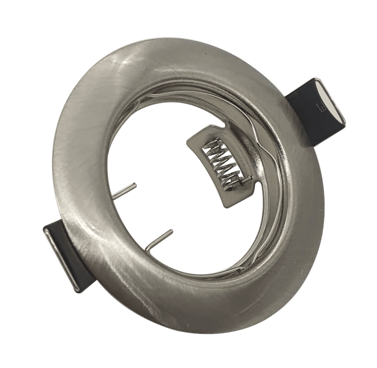 Straight Pressed Steel Downlight Fitting - Satin Chrome