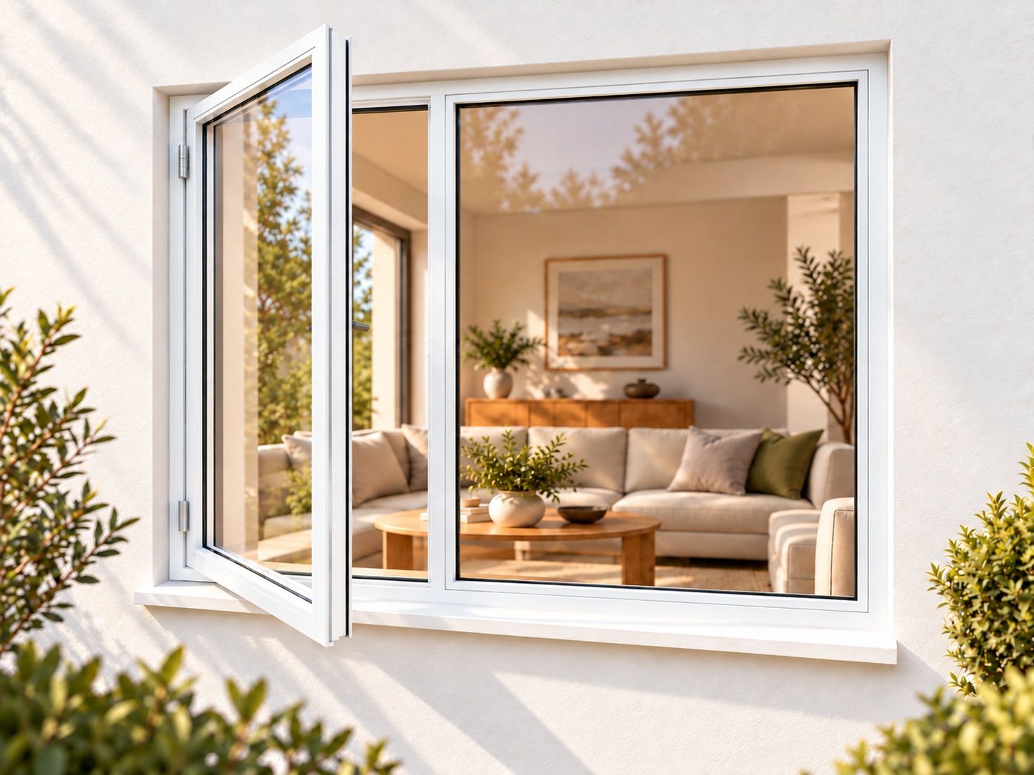 Kenzo Premium Side-Hung Aluminium Window - White, 1800 1200 mm, Left Side Opener