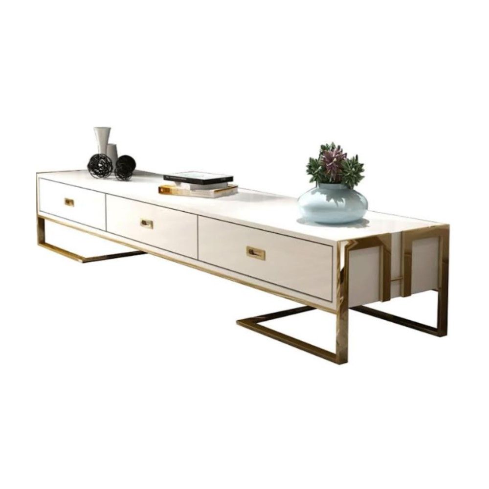High gloss luxurious tv stand white