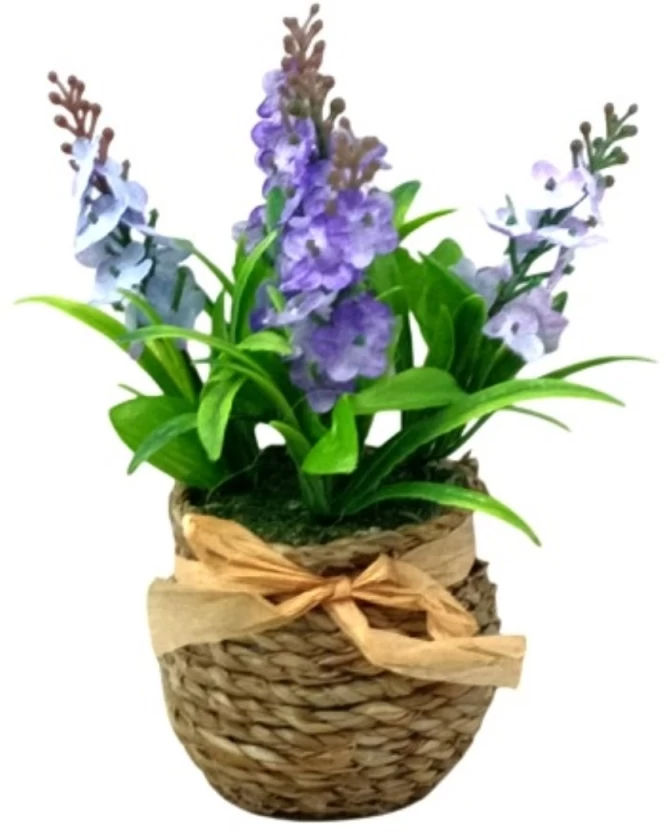 Lily Artificial Plant with Pot (20 cm, Purple)