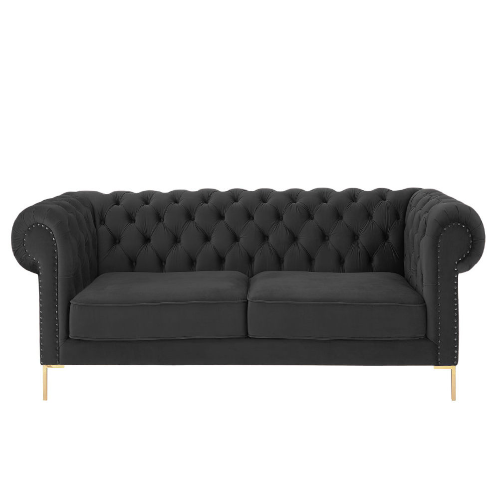 Odel Chesterfield Two Seater Sofa-Black