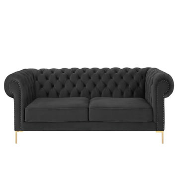 Odel Chesterfield Two Seater Sofa-Black