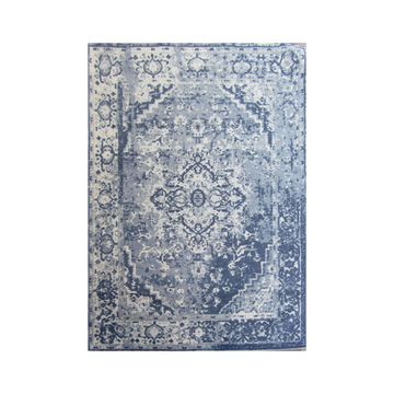 BK Carpets & Rugs – Vintage Inspired Chenille Rug – Blue & Off-White - 2m x 2.9m