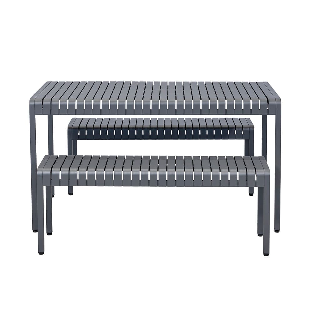 Aluminium Table 2 Benches outdoor dining set