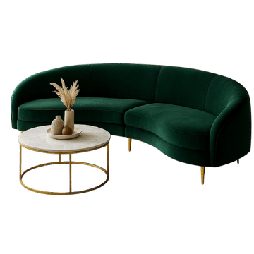 Innofurn-Curved Velvet Couch