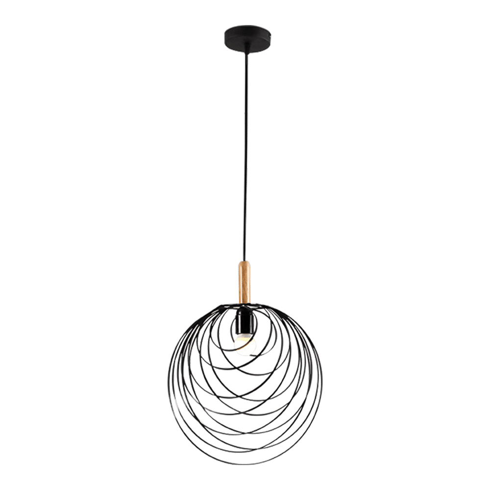 Pendant Lighting – Scandinavian Range – Black Metal And Wood