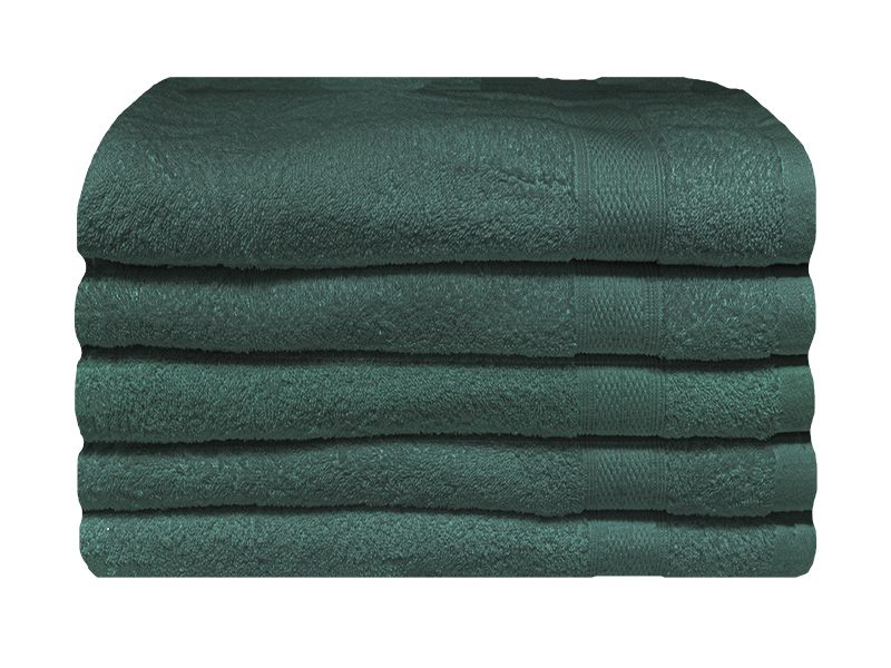 Bunty's Plush 450GSM 70x130cms Bath Towels-05 Pc Pack-Hunter Green