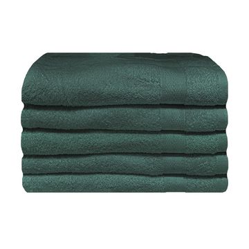 Bunty's Plush 450GSM 70x130cms Bath Towels-05 Pc Pack-Hunter Green