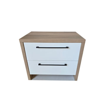 Veneto Bedside Table - Sahara & White