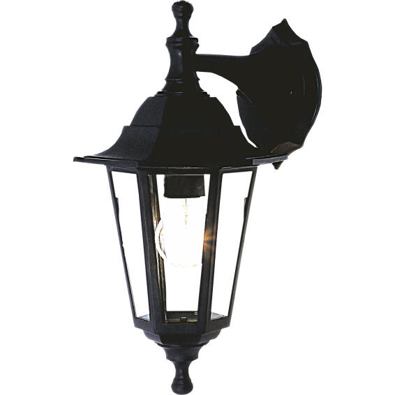 Brightstar 6 Panel Down Facing Outdoor Lantern Light Black