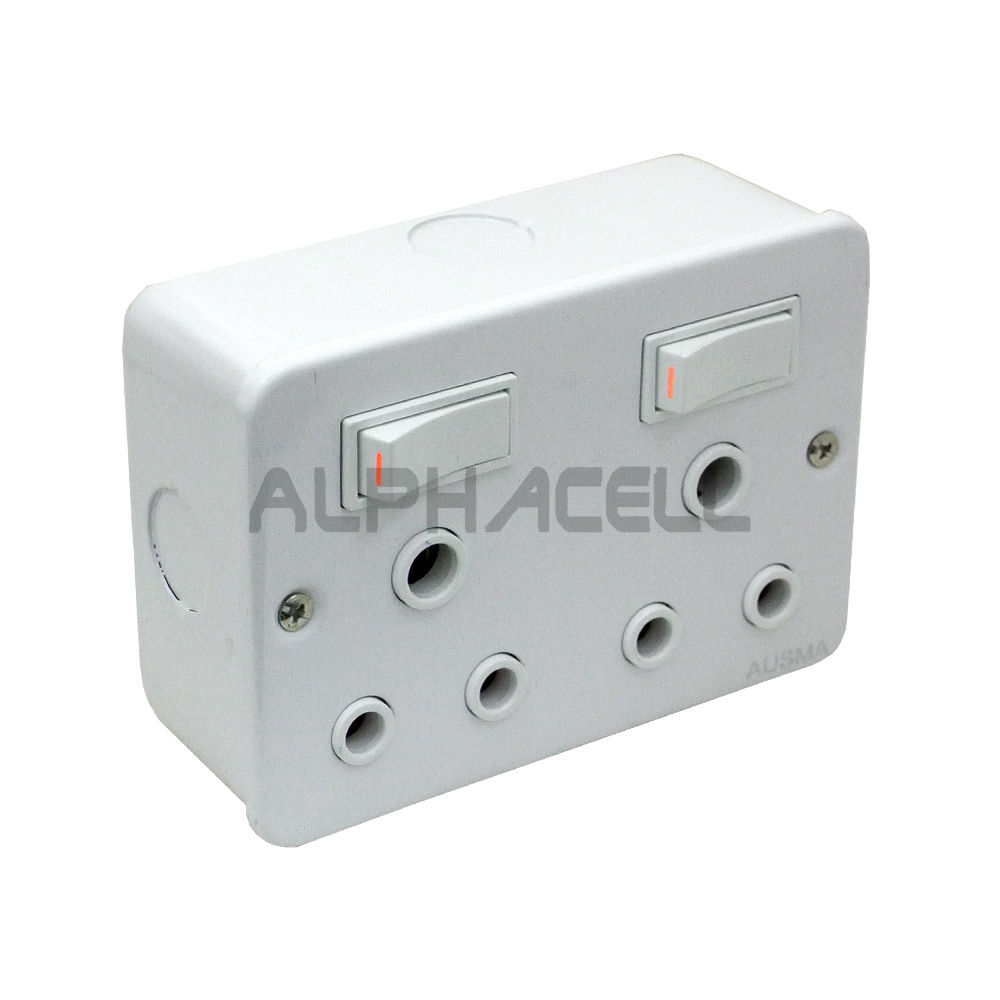 SWITCH INDUSTRIAL SOCKET DOUBLE (white) A-MD01