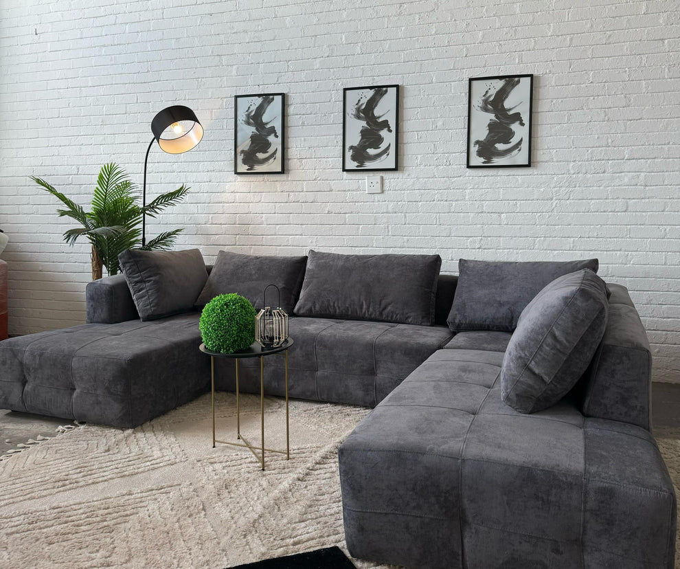 DecorMama Aura U-Shape Modular Couch – Luxury Oversized Family Sectional