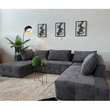 DecorMama Aura U-Shape Modular Couch &ndash; Luxury Oversized Family Sectional