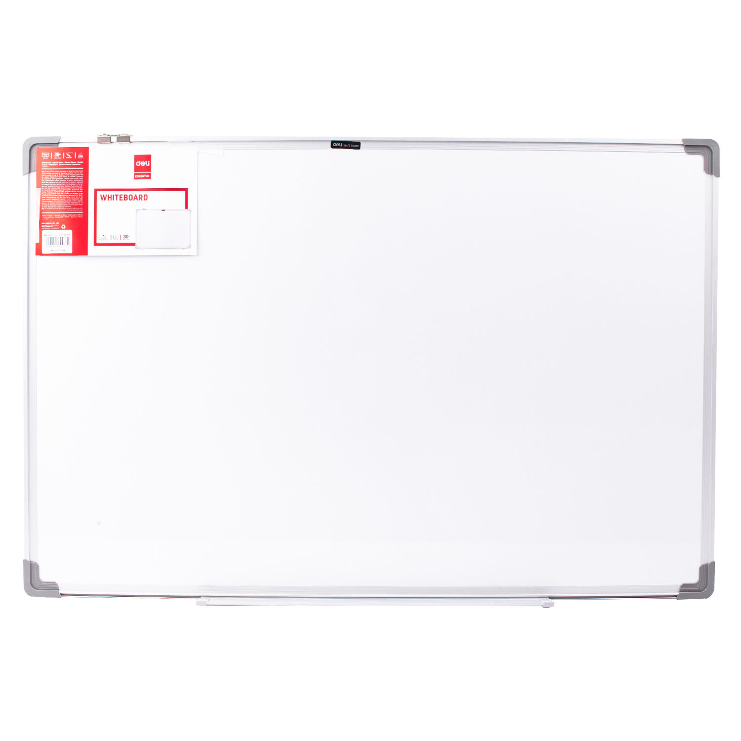 Deli premium Magnetic Whiteboard 600×900mm With Aluminum Frame ABS corner. Hangable
