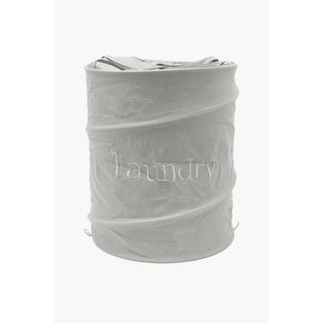 KNOCK DOWN SCRIPT LAUNDRY BASKET Foldable Laundry Hamper with Lid