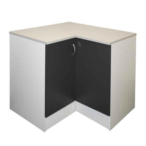 Kitchen Base Cupboard Kit Corner 2 Door Sprint Grey L100Cmxh87Cmxd100Cm