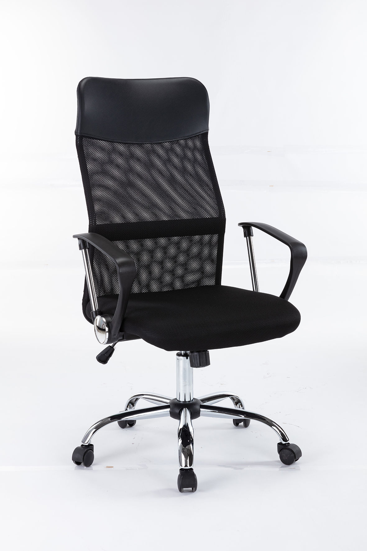 TOCC IC3 Mesh High Back Office Chair with Vegan Leather Accents - Black