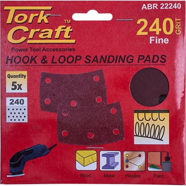 Sanding Pads Curved 240 Grit Hook And Loop