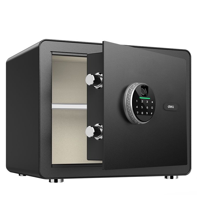 Deli Fingerprint Safe Box H250W350D250 mm Black
