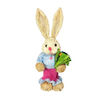 Grass Bunny Girl With A Bunch Of Flowers 35Cm