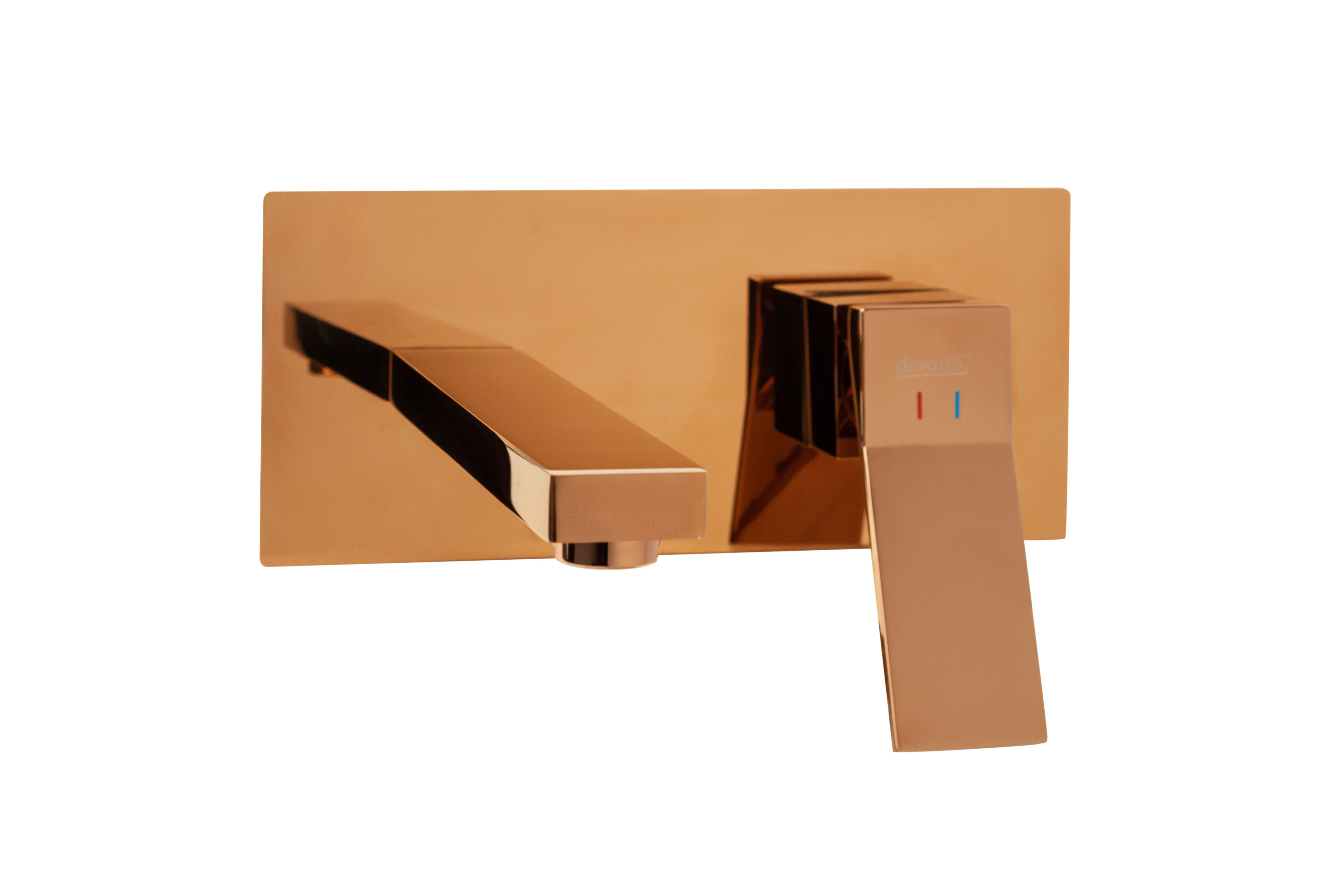 Milan Wall Basin Mixer With Spout Brass - Rose Gold
