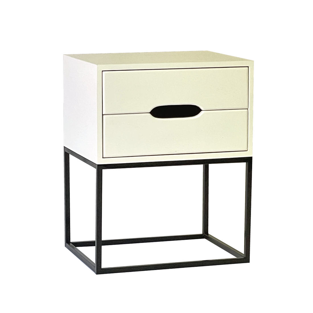 Kilimanjaro White Side Table IV Two Drawer